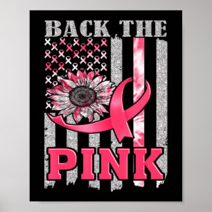 Zurück zur Brustkrebs-Aufklärung der rosa Flachban Poster