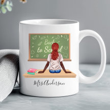 Zurück zur Chalkboard-Lehrerin Tasse Curry Red