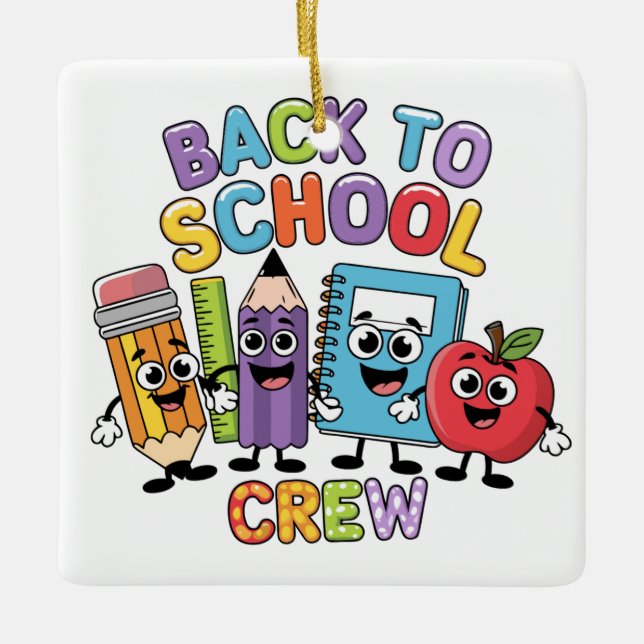 Zurück zur Crew der Schule Keramikornament (Vorderseite)