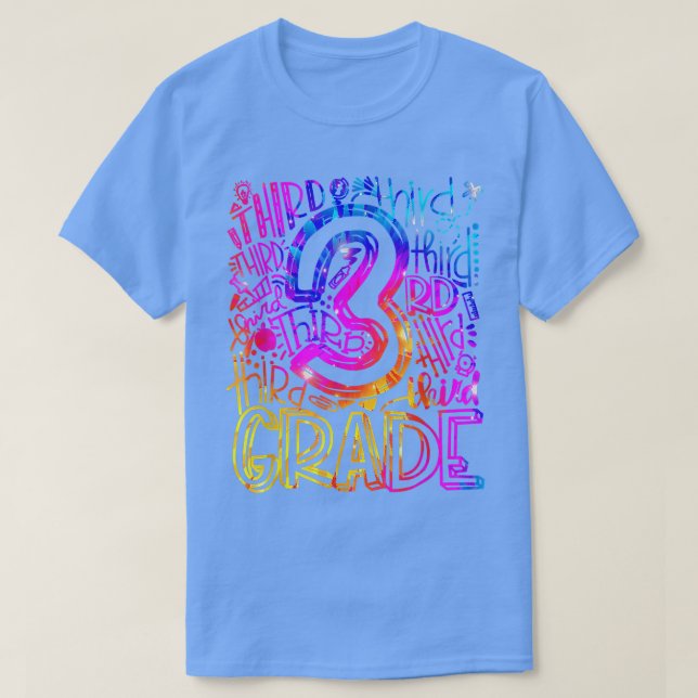 Zurück zur dritten Gefärbte Krawatte Typografie de T-Shirt (Design vorne)