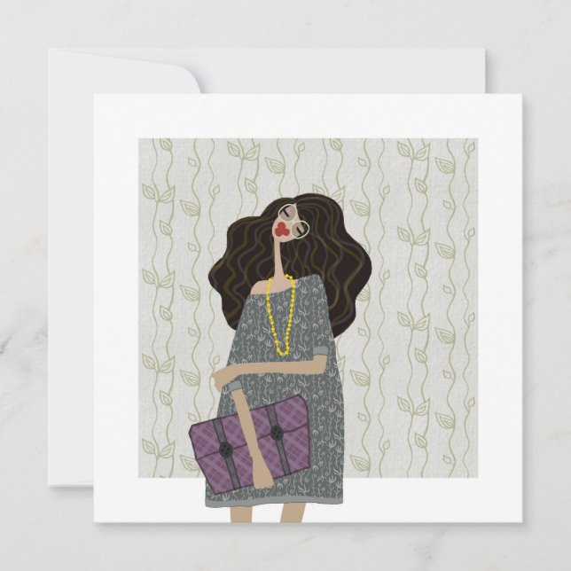 Zurück zur Mode-Illustration in der Schule Einladung (Vorderseite)