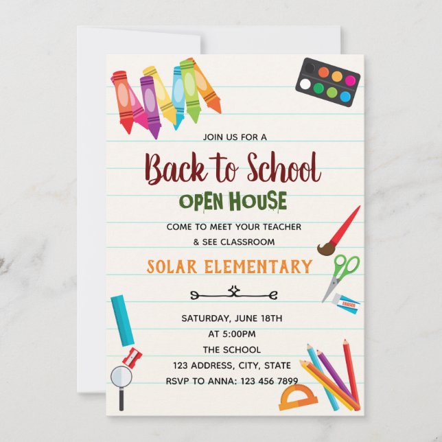 Zurück zur offenen Schule - Einladung (Vorderseite)