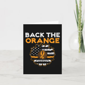 Zurück zur Orangen Sonnenblume US-Flagge Leukämie Karte