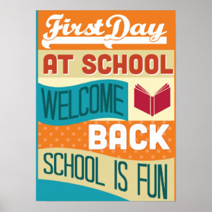 Zurück zur Retro-Typografie in der Schule Poster