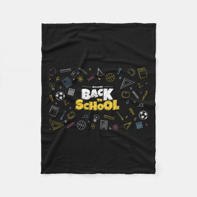 Zurück zur Schulabteilung - Maske, der witzige Leh Fleecedecke (Vorderseite)