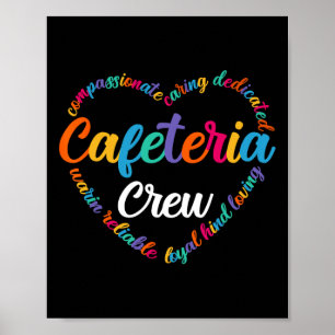 Zurück zur Schulcafeteria-Crew-Shirt Lunch-Damen Poster