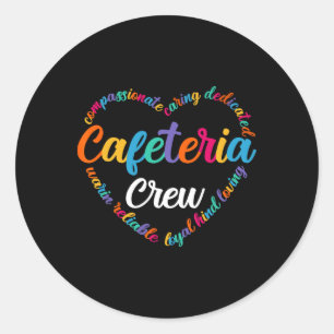 Zurück zur Schulcafeteria-Crew-Shirt Lunch Ladies Runder Aufkleber