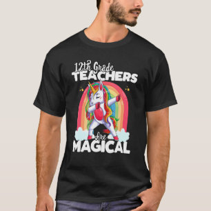 Zurück zur Schule 12. Klasse Lehrer Einhorn Magisc T-Shirt