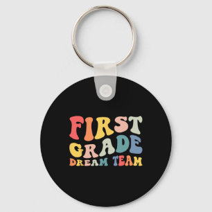 Zurück zur Schule 1. Klasse Dream Team Groovy Lehr Schlüsselanhänger