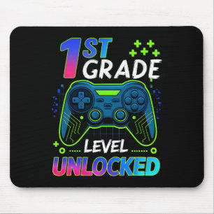 Zurück zur Schule 1. Klasse Jungen Gamer Erster Sc Mousepad