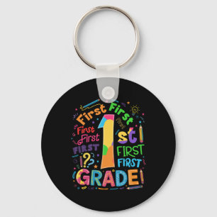 Zurück zur Schule 1. Klasse Team Typografie Schüle Schlüsselanhänger