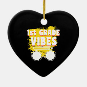 Zurück zur Schule 1. Klasse Vibes Shirt Erster Tag Keramik Ornament
