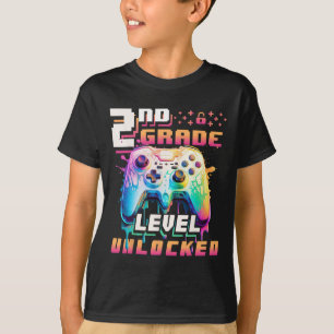 Zurück zur Schule 2. Klasse Jungen Gamer Erster Sc T-Shirt