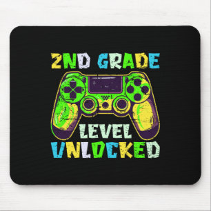 Zurück zur Schule 2. Klasse Jungen Gamer Erster Ta Mousepad