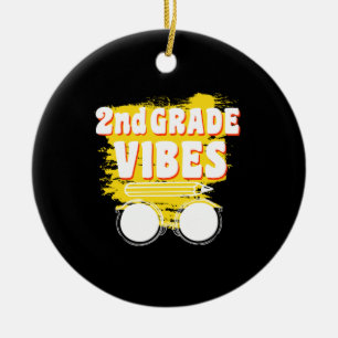 Zurück zur Schule 2. Klasse Vibes Shirt Erster Tag Keramik Ornament