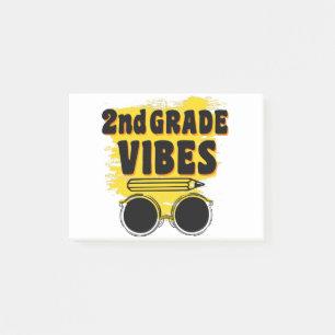 Zurück zur Schule 2. Klasse Vibes Shirt Erster Tag Post-it Klebezettel
