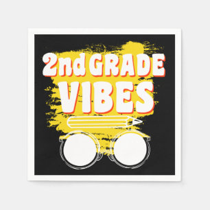 Zurück zur Schule 2. Klasse Vibes Shirt Erster Tag Serviette
