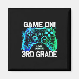 Zurück zur Schule 3. Klasse Jungen Gamer Erster Sc Magnet