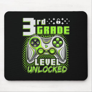 Zurück zur Schule 3. Klasse Jungen Gamer Erster Sc Mousepad