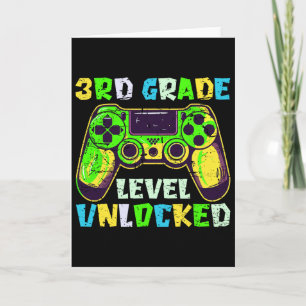 Zurück zur Schule 3. Klasse Jungen Gamer Erster Ta Karte