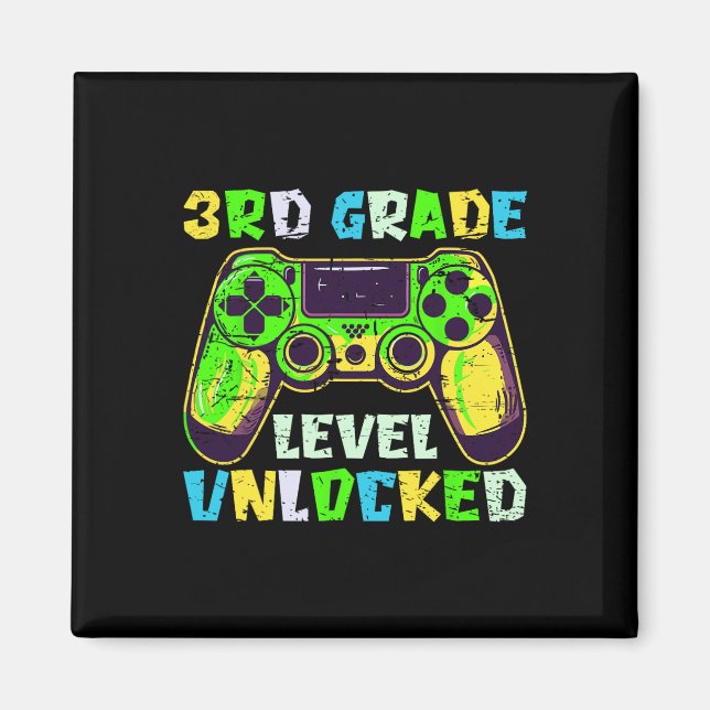 Zurück zur Schule 3. Klasse Jungen Gamer Erster Ta Magnet (Vorne)