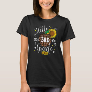 Zurück zur Schule 3. Klasse Leoparden-Druck Sonnen T-Shirt