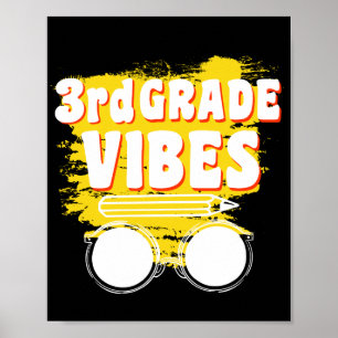 Zurück zur Schule 3. Klasse Vibes Shirt Erster Tag Poster