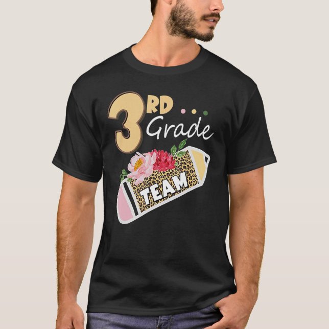 Zurück zur Schule 3. Stufe Team Pencil Leopard T-Shirt (Vorderseite)