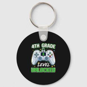 Zurück zur Schule 4. Klasse Jungen Gamer erster Ta Schlüsselanhänger