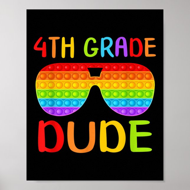 Zurück zur Schule 4. Klasse Typ Sonnenbrille Pop I Poster (Vorne)