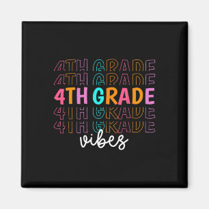 Zurück zur Schule 4. Klasse Vibes Retro Lehrer Sch Magnet