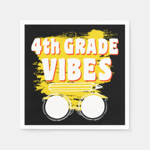 Zurück zur Schule 4. Klasse Vibes Shirt Erster Tag Serviette