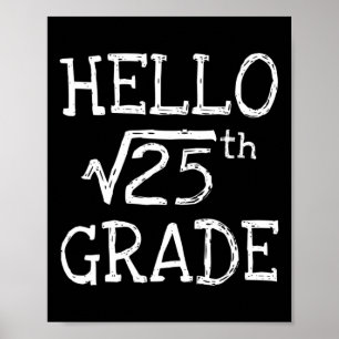 Zurück zur Schule 5. Klasse Quadratwurzel von 25 M Poster