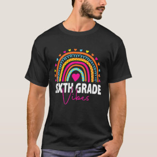 Zurück zur Schule 6. Klasse Vibes Rainbow Leopard  T-Shirt