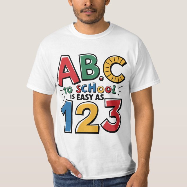Zurück zur Schule - ABC Easy als 123 T-Shirt (Vorderseite)