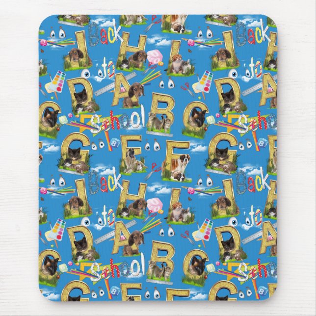 Zurück zur Schule ABC Wiederholung des Designs Mousepad (Vorne)