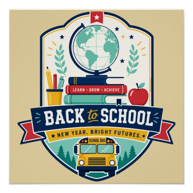 Zurück zur Schule-Abzeichen-Design Poster (Vorderseite)
