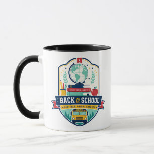 Zurück zur Schule-Abzeichen-Design Tasse