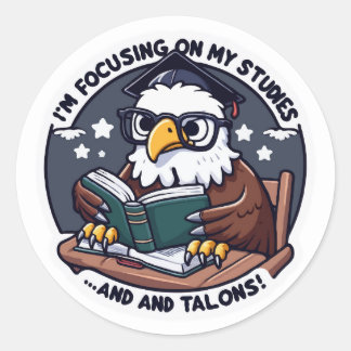 Zurück zur Schule Adlersticker - Funny Study Runder Aufkleber
