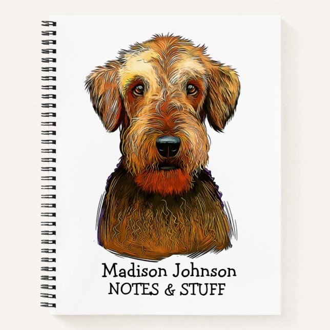 Zurück zur Schule Airedale Terrier Notebook Notizbuch (Vorderseite)