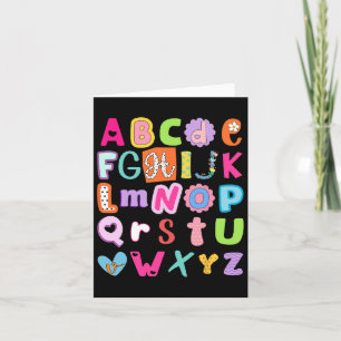 Zurück zur Schule Alphabet Abcs erster Schultag T Karte
