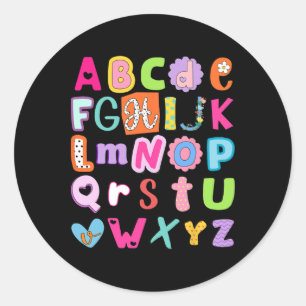 Zurück zur Schule Alphabet Abcs Erster Schultag T Runder Aufkleber