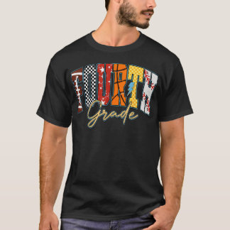 Zurück zur Schule American Football Baseball Baske T-Shirt