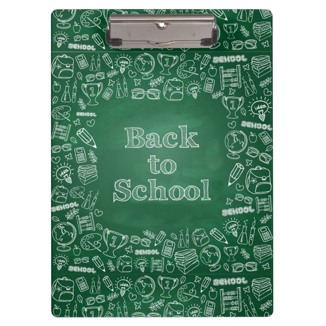 "Zurück zur Schule" an Bord Klemmbrett (Vorderseite)