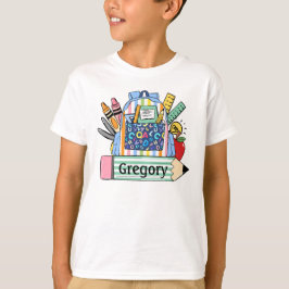Zurück zur Schule BackPack Personalisiert Name T - T-Shirt