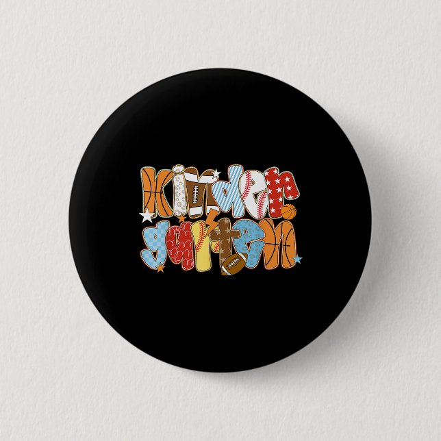 Zurück zur Schule Baseball Basketball Kindergarten Button (Vorderseite)