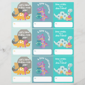 Zurück zur Schule - Begrüßungsmarke Dinosaur