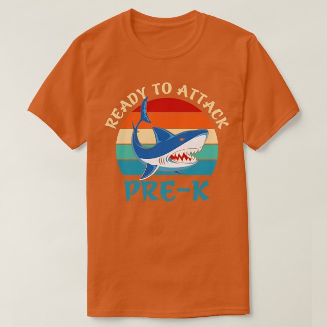 Zurück zur Schule, bereit, Pre-k anzugreifen T-Shirt (Design vorne)