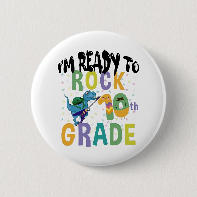 Zurück zur Schule bin ich bereit, den 10. Klasse D Button (Vorderseite)