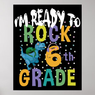 Zurück zur Schule bin ich bereit für Rock 6. Klass Poster